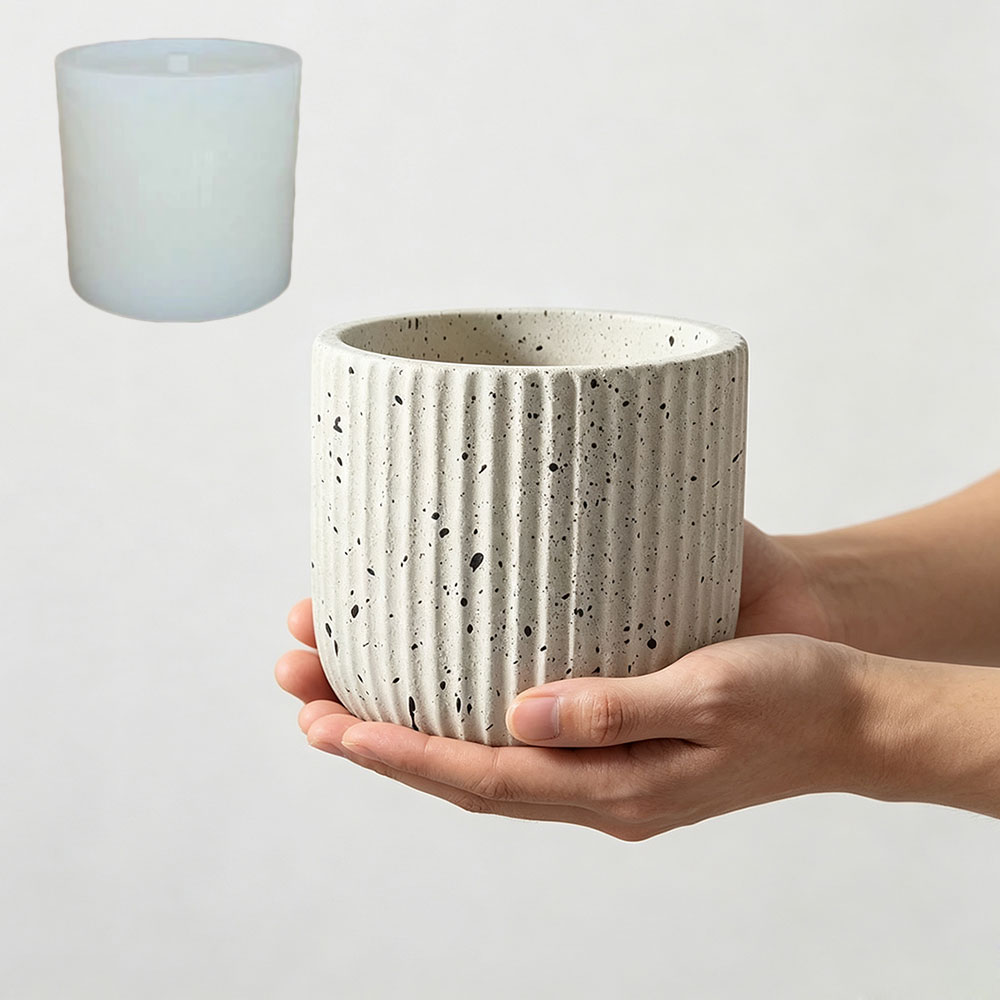 Terrazzo Pot Cement - قالب سيليكون لصنع أوعية نباتات من