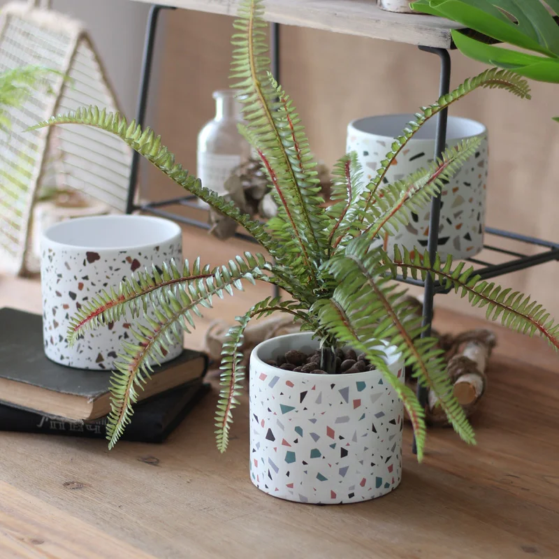 Terrazzo Pot Cement - شمعة خرسانية كأس سفينة قوالب السيليكون