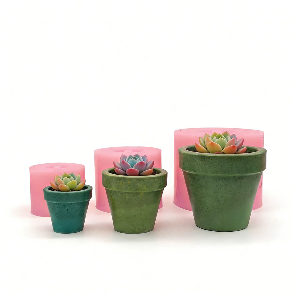 Terrazzo Pot Cement - مجموعة قوالب سيليكون صغيرة لصنع أواني