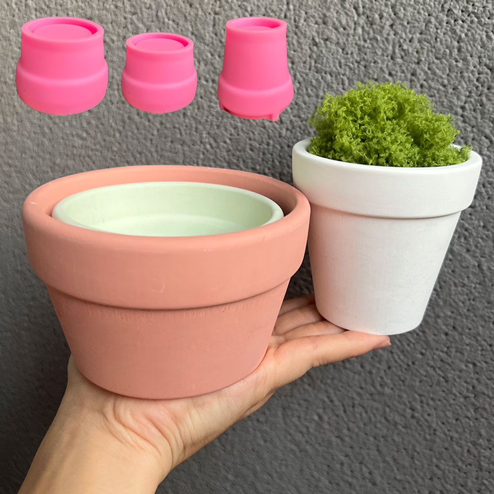 Terrazzo Pot Cement - قالب سيليكون لوعاء مصنع خرسانة ،