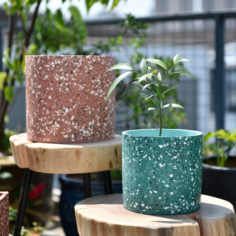 اناء للزهور الكبيرة قوالب السي - مراجعة Terrazzo Pot Cement وسعره