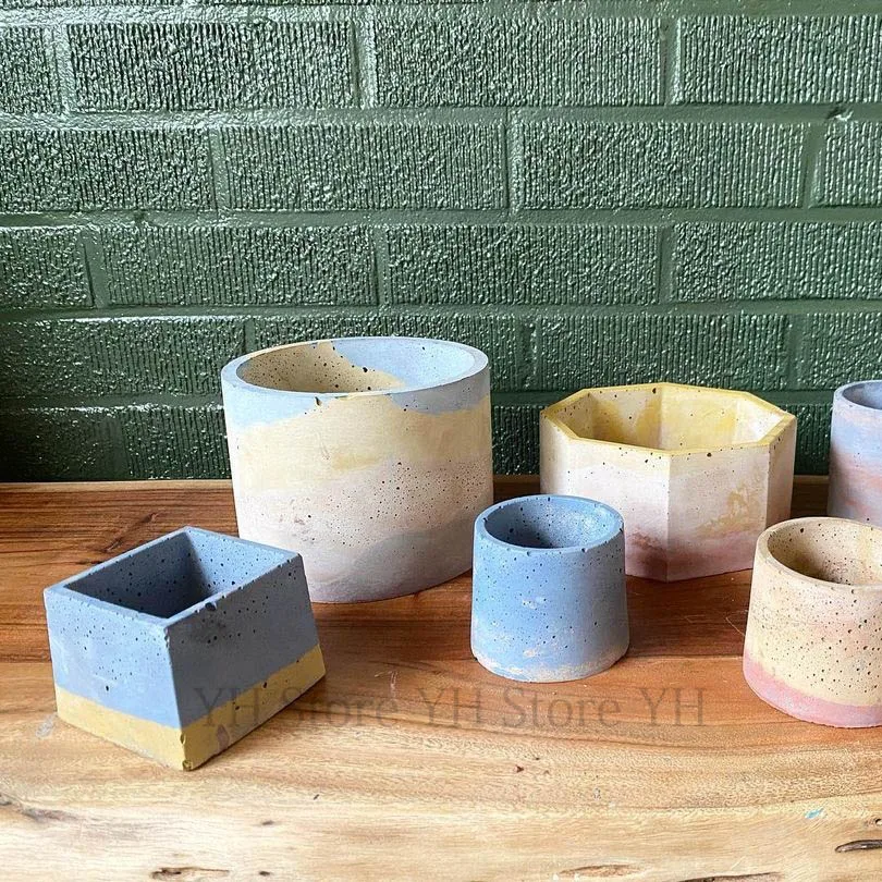 شمعة خرسانية كأس سفينة قوالب ا - مراجعة Terrazzo Pot Cement وسعره